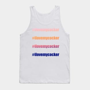 #Ilovemycocker I love my cocker spaniel in red and purple gradient Tank Top